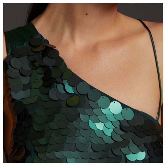 Sequinned One-Shoulder Mini Dress by Maeve - Picture 3 of 16